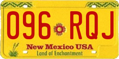 NM license plate 096RQJ