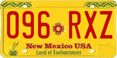 NM license plate 096RXZ