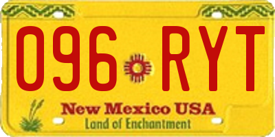NM license plate 096RYT