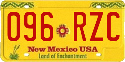 NM license plate 096RZC