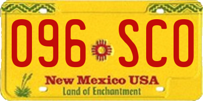 NM license plate 096SCO