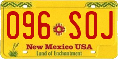 NM license plate 096SOJ