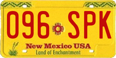 NM license plate 096SPK