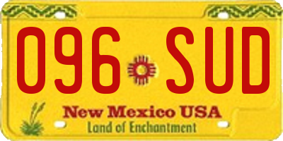 NM license plate 096SUD