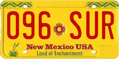 NM license plate 096SUR