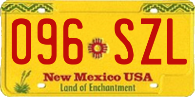 NM license plate 096SZL