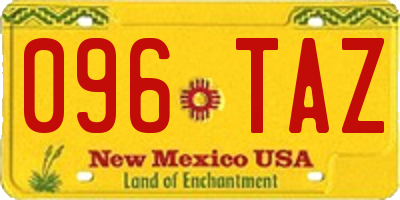 NM license plate 096TAZ
