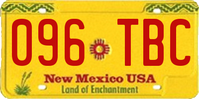 NM license plate 096TBC