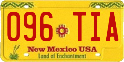 NM license plate 096TIA