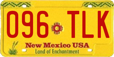 NM license plate 096TLK