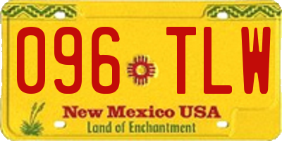 NM license plate 096TLW