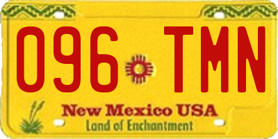 NM license plate 096TMN