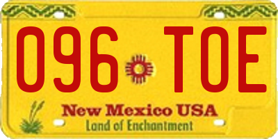 NM license plate 096TOE