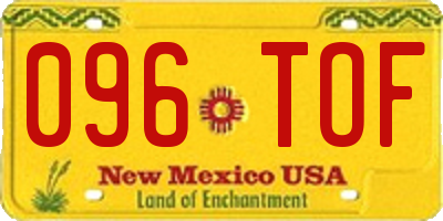 NM license plate 096TOF