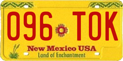 NM license plate 096TOK