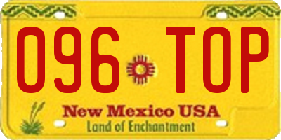 NM license plate 096TOP