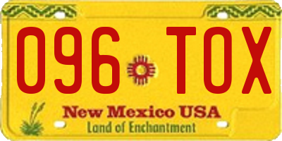 NM license plate 096TOX