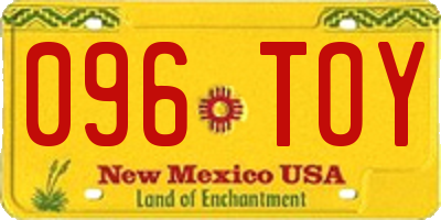 NM license plate 096TOY