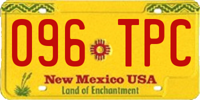 NM license plate 096TPC