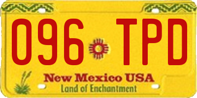 NM license plate 096TPD