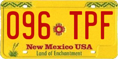 NM license plate 096TPF