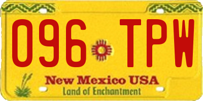 NM license plate 096TPW