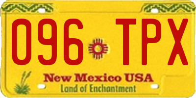 NM license plate 096TPX