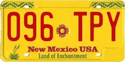 NM license plate 096TPY