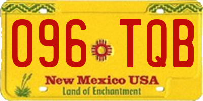 NM license plate 096TQB