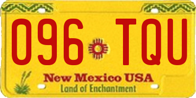 NM license plate 096TQU