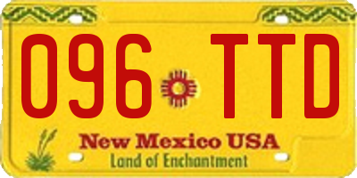 NM license plate 096TTD