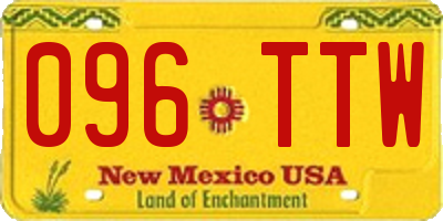 NM license plate 096TTW