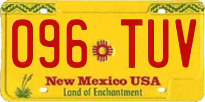 NM license plate 096TUV