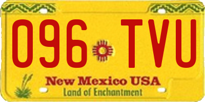NM license plate 096TVU