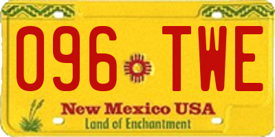 NM license plate 096TWE