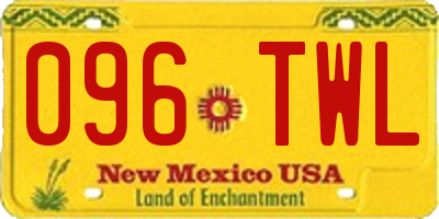 NM license plate 096TWL