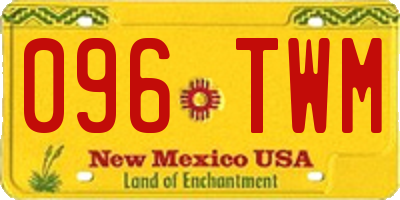 NM license plate 096TWM