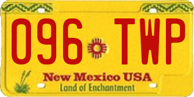 NM license plate 096TWP