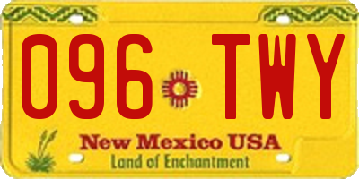 NM license plate 096TWY