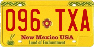 NM license plate 096TXA