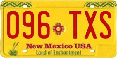 NM license plate 096TXS