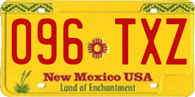 NM license plate 096TXZ