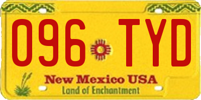 NM license plate 096TYD
