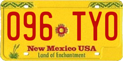 NM license plate 096TYO