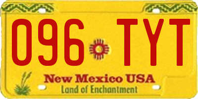 NM license plate 096TYT