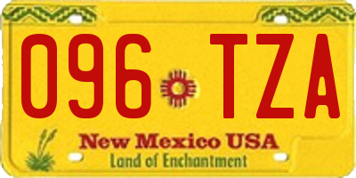 NM license plate 096TZA