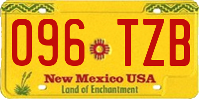NM license plate 096TZB