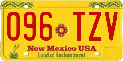 NM license plate 096TZV