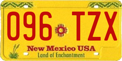 NM license plate 096TZX