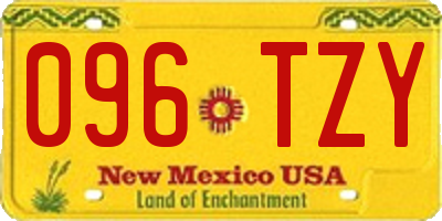 NM license plate 096TZY